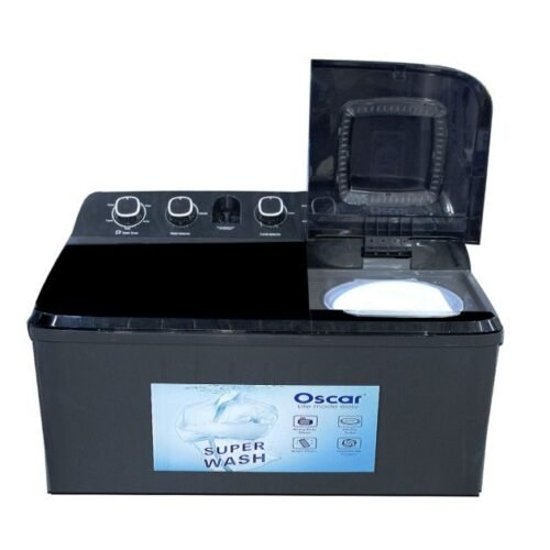 Machine à laver Oscar 10 kg, modèle semi-automatique ou automatique, lavage efficace.
