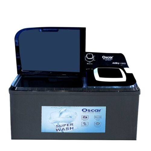 Machine à laver Oscar 10 kg, modèle semi-automatique ou automatique, lavage efficace.