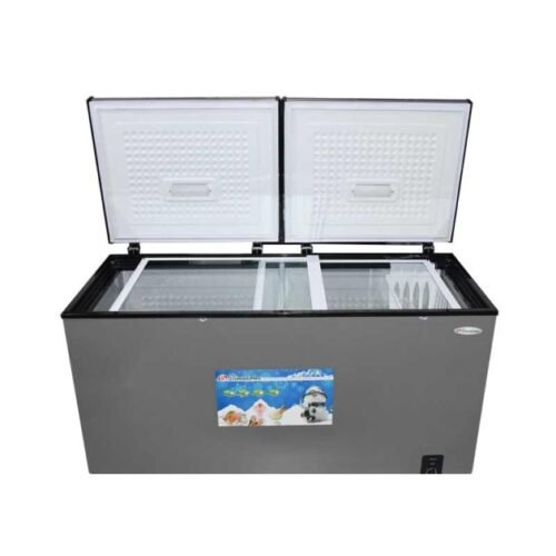 Congélateur coffre Binatone CDF-450, 423 litres, gris, avec roulettes, thermostat réglable,