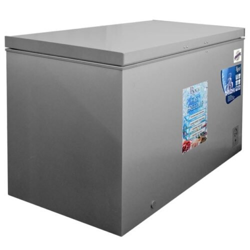 Congélateur coffre ROCH RCF-430-E, 350 litres, gris, avec dimensions (125cm x 80cm),
