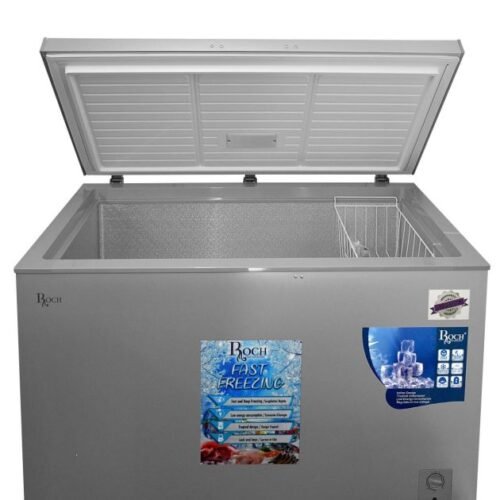 Congélateur coffre ROCH RCF-430-E, 350 litres, gris, avec dimensions (125cm x 80cm),