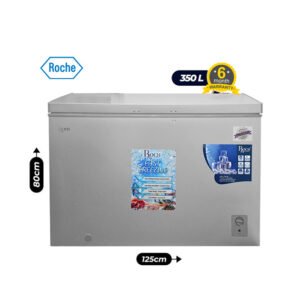 Congélateur coffre ROCH RCF-430-E, 350 litres, gris, avec dimensions (125cm x 80cm),