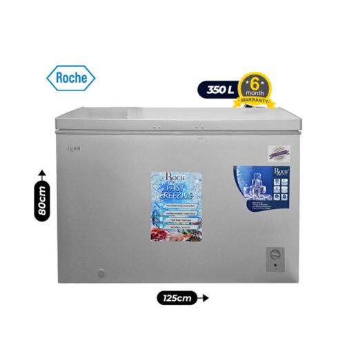 Congélateur coffre ROCH RCF-430-E, 350 litres, gris, avec dimensions (125cm x 80cm),