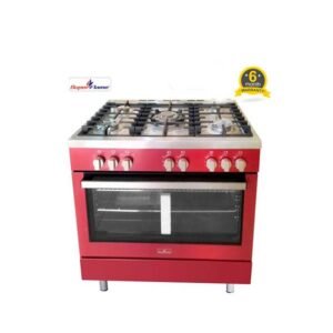 Cuisinière à Gaz Super Flame – 5 Feux – 60x90 – Inox Rouge – Garantie 6 Mois