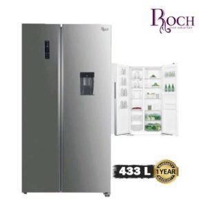 Réfrigérateur Double Porte ROCH RFR-540SBW-B – 433 Litres – No Frost – Inox Garantie 6mois