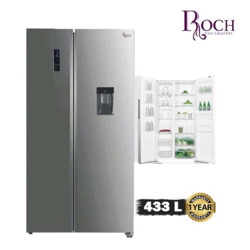 Réfrigérateur Double Porte ROCH RFR-540SBW-B – 433 Litres – No Frost – Inox Garantie 6mois